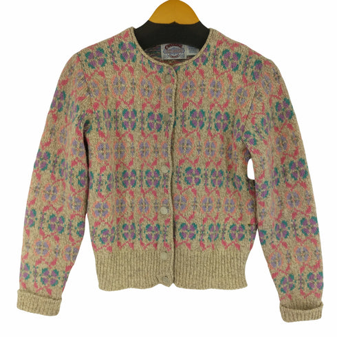 CAMBRIDGE DRY GOODS COMPANY MADE IN USA ウールナイロン 総柄カーディガン レディース JPN:M
