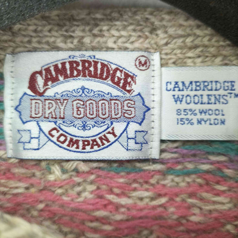 CAMBRIDGE DRY GOODS COMPANY MADE IN USA ウールナイロン 総柄カーディガン レディース JPN:M