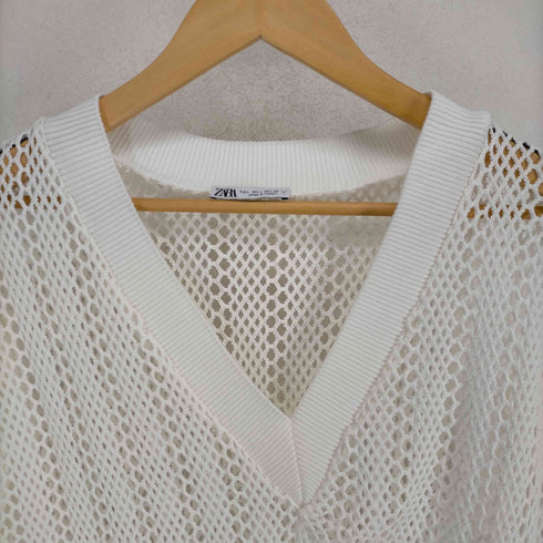 ザラ ZARA Vネックメッシュニットベスト メンズ JPN:L