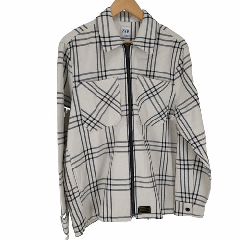 ザラ ZARA チェック柄ジップブルゾン メンズ JPN:M
