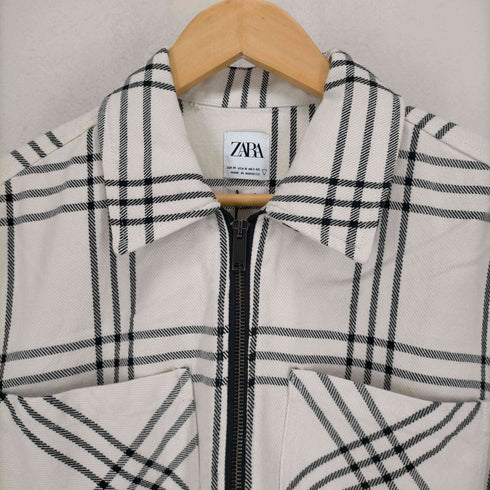 ザラ ZARA チェック柄ジップブルゾン メンズ JPN:M
