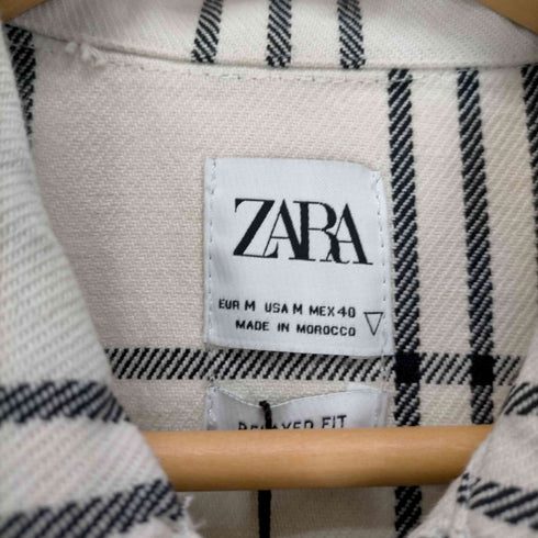 ザラ ZARA チェック柄ジップブルゾン メンズ JPN:M