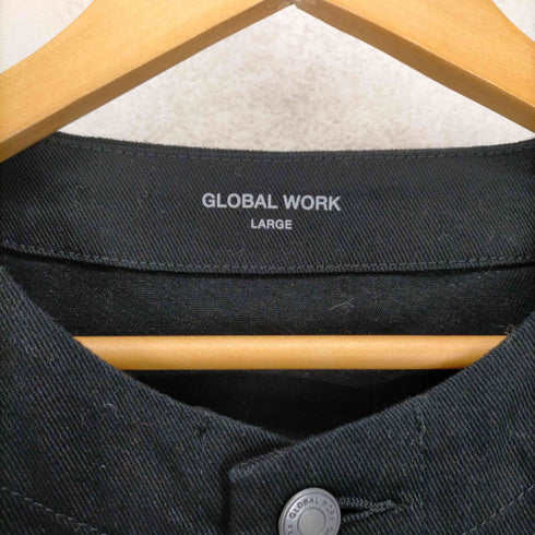 グローバルワーク GLOBAL WORK ノーカラーブラックトラッカージャケット メンズ JPN:L