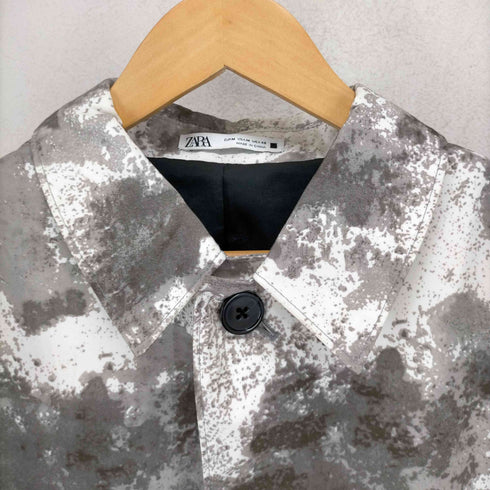 ザラ ZARA スプラッシュカモ ステンカラーコート メンズ JPN:M