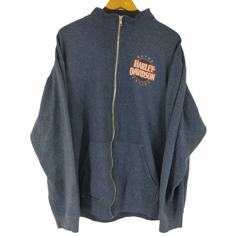 ハーレーダビッドソン HARLEY-DAVIDSON 両面ロゴプリント ハイネックジップスウェット メンズ 2XL