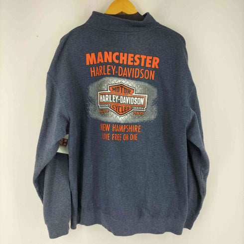 ハーレーダビッドソン HARLEY-DAVIDSON 両面ロゴプリント ハイネックジップスウェット メンズ 2XL