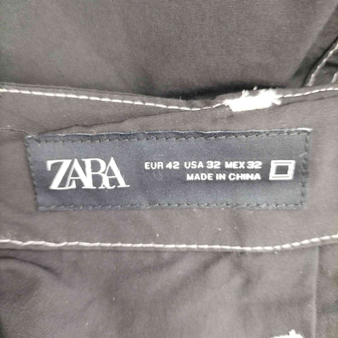 ザラ ZARA ホワイトステッチ ナイロンワークパンツ メンズ JPN:42