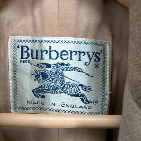 バーバリーズ BURBERRYS MADE IN ENGLAND カシミヤ100 ベルト付き ステンカラーコート レディース