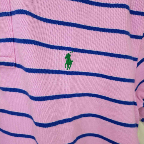 ポロバイラルフローレン Polo by RALPH LAUREN ポニー刺繍 ボーダー ショートスリーブシャツ レディース import:M