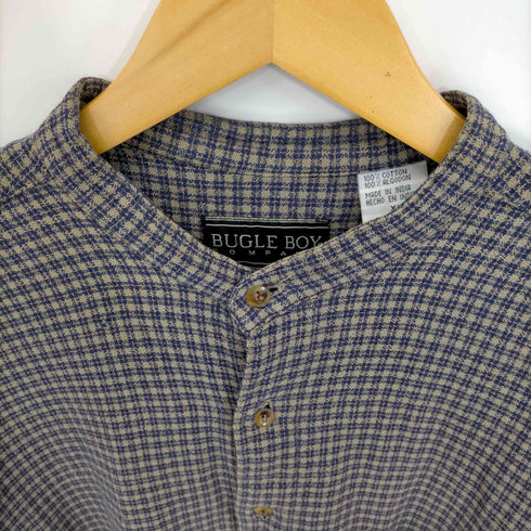 ビューグルボーイ Bugle Boy インド製 バンドカラーチェックシャツ メンズ import:XL