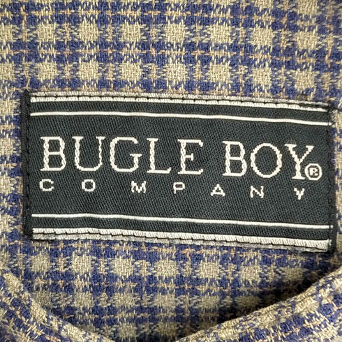 ビューグルボーイ Bugle Boy インド製 バンドカラーチェックシャツ メンズ import:XL