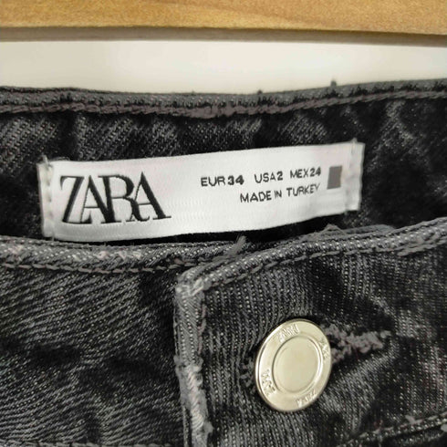 ザラ ZARA WIDE-LEG CROPPED HIGH-WAIST FRONT SEAMED JEANS レディース 34