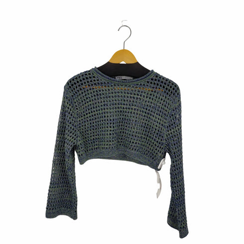 ザラ ZARA クロップド ラメ メッシュニットトップ レディース JPN:S