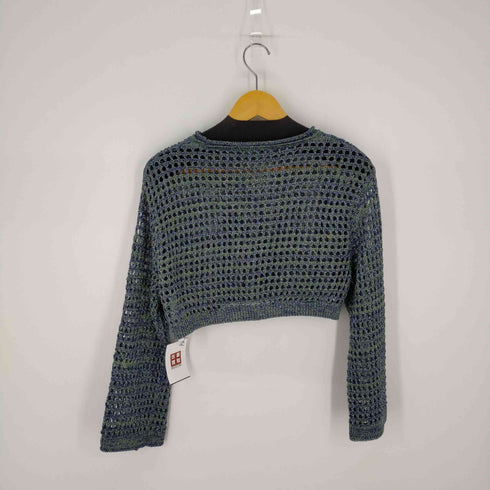 ザラ ZARA クロップド ラメ メッシュニットトップ レディース JPN:S