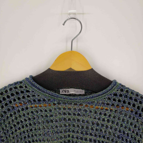 ザラ ZARA クロップド ラメ メッシュニットトップ レディース JPN:S