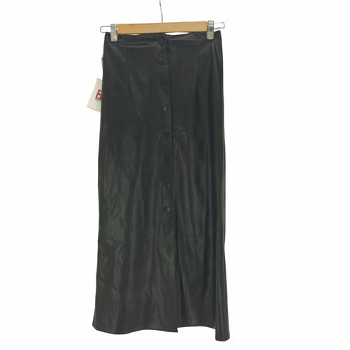 ザラ ZARA フロントボタン フェイクレザー スカート レディース XS