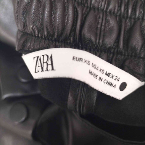ザラ ZARA フロントボタン フェイクレザー スカート レディース XS