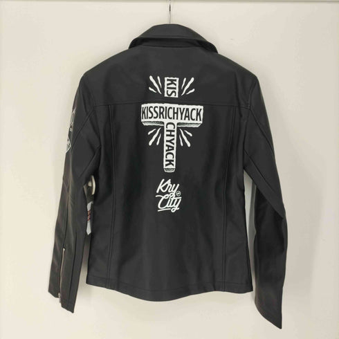 フメイ KRY CLOTHING LIE PUレザーライダース フェイクレザー ライダースジャケット メンズ JPN:M