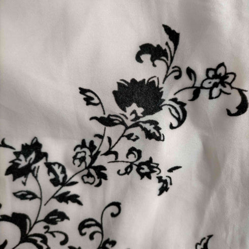 刺繍 フリルスリーブ シアーブラウス 裏地付き レディース