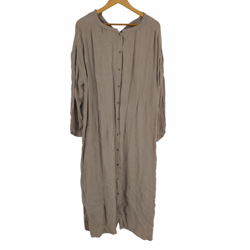 メルローズ MELROSE レーヨンキュプラ ノーカラーサテンワンピース レディース