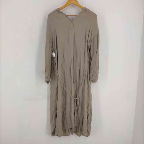 メルローズ MELROSE レーヨンキュプラ ノーカラーサテンワンピース レディース