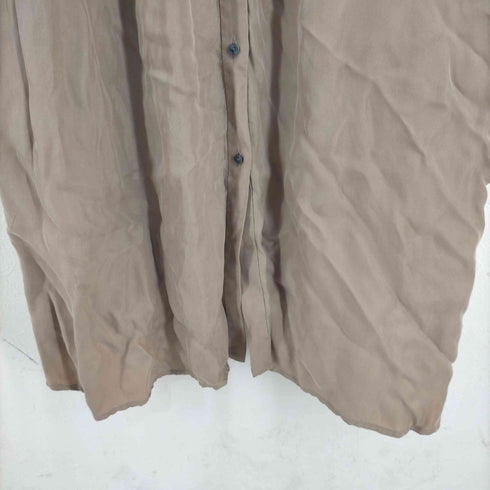 メルローズ MELROSE レーヨンキュプラ ノーカラーサテンワンピース レディース