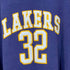 ハードウッドクラシック hardwood classics LAKERS 32番 ビッグサイズ NBA クルーネック長袖Tシャツ メンズ 3XL