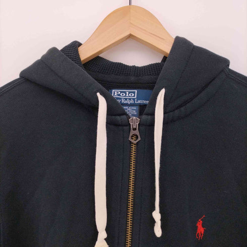 ポロバイラルフローレン Polo by RALPH LAUREN 90s フルジップ 裏起毛 フードサーマル ポニー刺繍 リバースウィーブ パーカー フーディ メンズ import:M
