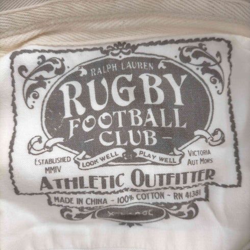 ラルフローレン RALPH LAUREN RUGBY FOOTBALL ATHLETIC OUTFITTER 刺繍ロゴ コットン長袖シャツ メンズ import:XL