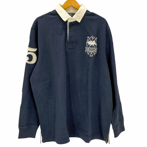 ポロバイラルフローレン Polo by RALPH LAUREN 90S PRL-NYC 刺繍ロゴ 長袖ラガーシャツ メンズ import:L
