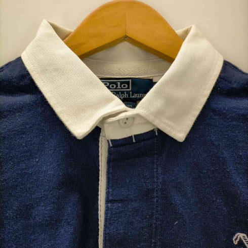 ポロバイラルフローレン Polo by RALPH LAUREN 90S PRL-NYC 刺繍ロゴ 長袖ラガーシャツ メンズ import:L