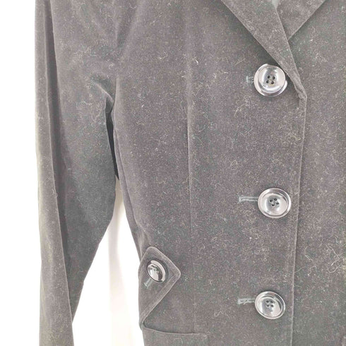 ミッシェルクラン MICHEL KLEIN 90S VINTAGE ベロア テーラード ジャケット レディース JPN:38