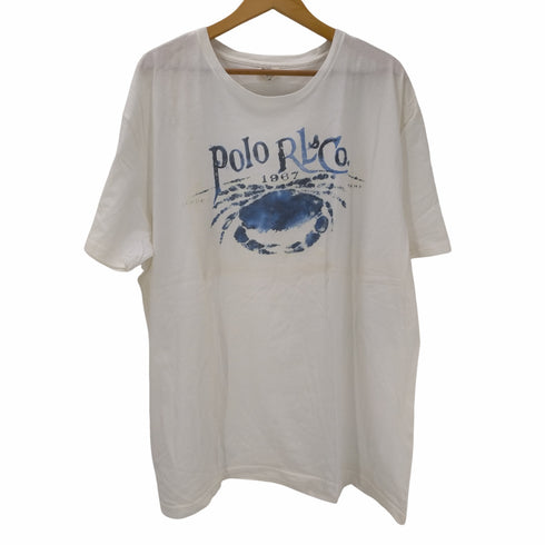 ポロバイラルフローレン Polo by RALPH LAUREN プリントイラスト クルーネック 半袖Tシャツ メンズ import:XL