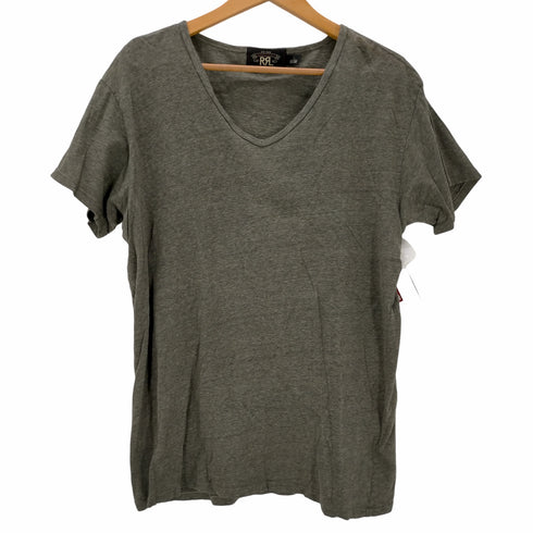 ダブルアールエル ラルフローレン RRL RALPH LAUREN 無地 Vネック 半袖Tシャツ メンズ import:L