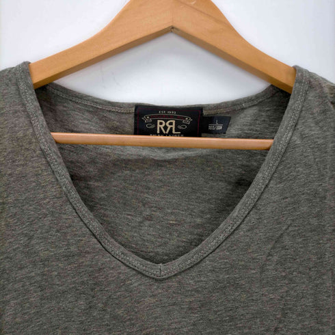 ダブルアールエル ラルフローレン RRL RALPH LAUREN 無地 Vネック 半袖Tシャツ メンズ import:L