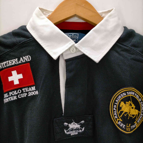 ポロバイラルフローレン Polo by RALPH LAUREN CUSTOM FIT ワッペン 半袖ラガーシャツ メンズ import:XXL