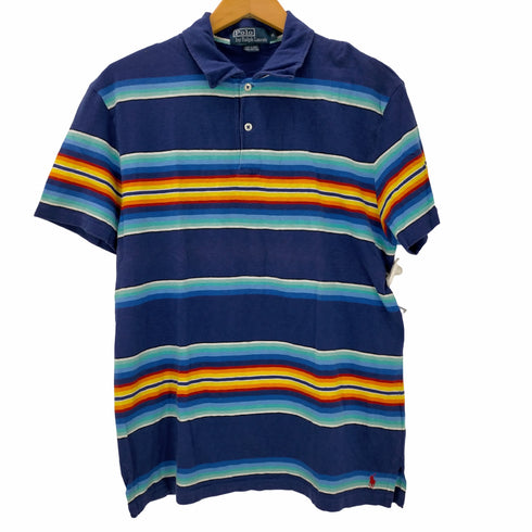 ポロバイラルフローレン Polo by RALPH LAUREN ボーダー柄 半袖ポロシャツ メンズ import:M