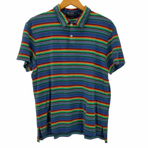 ポロバイラルフローレン Polo by RALPH LAUREN ボーダー柄 半袖ポロシャツ メンズ import:M