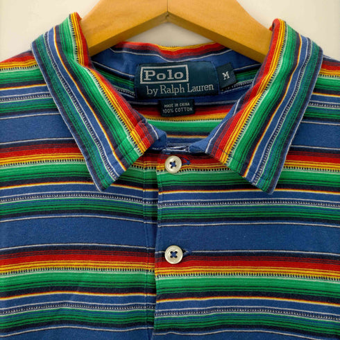 ポロバイラルフローレン Polo by RALPH LAUREN ボーダー柄 半袖ポロシャツ メンズ import:M