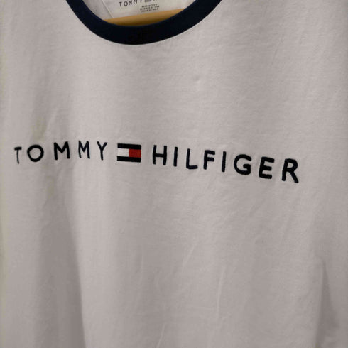 トミーヒルフィガー TOMMY HILFIGER ロゴ刺繍 リンガーT レディース JPN:L