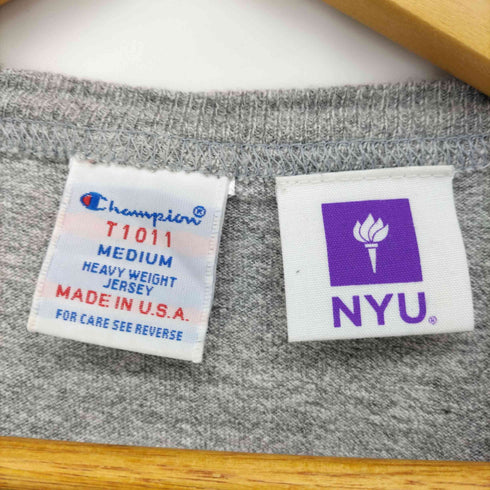 チャンピオン Champion USA製 NEW YORK UNIVERSITY クルーネック プリント Tシャツ メンズ import:M