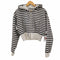 ザラ ZARA ショート丈 ボーダージップアップパーカー レディース import:L