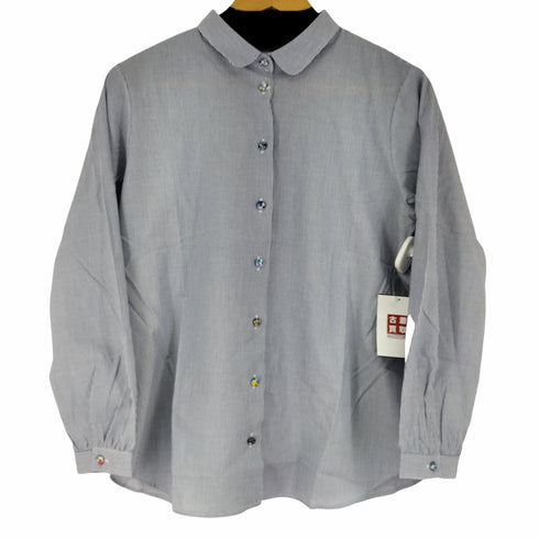 パークス PARKES 60ローン 丸襟リバ ティボタンシャツ レディース JPN:M