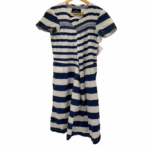 トリココムデギャルソン tricot COMME des GARCONS 02SS AD2002 フロントレースアシンメトリーボーダーS/Sワンピース レディース JPN:M