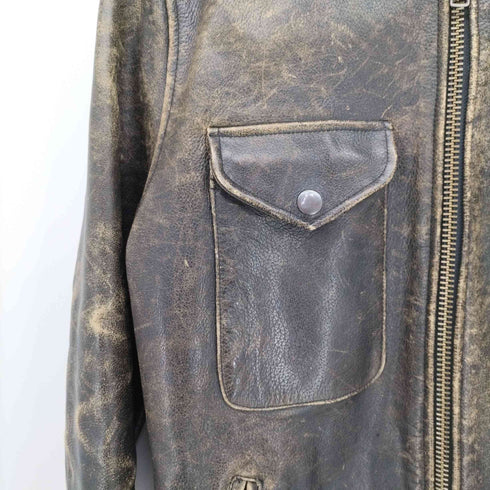 ギャップ Gap 90S USA製 ジップアップ カウレザー ジャケット メンズ import:XS