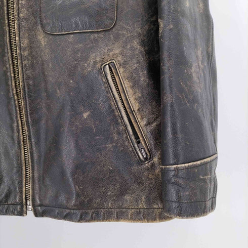 ギャップ Gap 90S USA製 ジップアップ カウレザー ジャケット メンズ import:XS