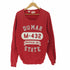 HAWKE & DUMAR ワッペン カレッジ プリント カプセル 4段 前V ガゼット クルーネック スウェット メンズ import:XL