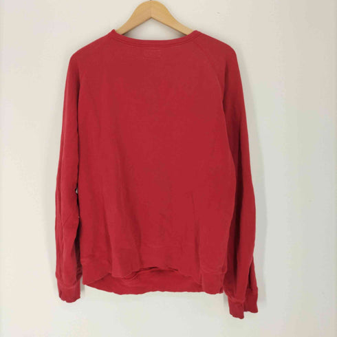 HAWKE & DUMAR ワッペン カレッジ プリント カプセル 4段 前V ガゼット クルーネック スウェット メンズ import:XL