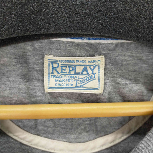 リプレイ REPLAY Vネックカットソー ワッペン メンズ