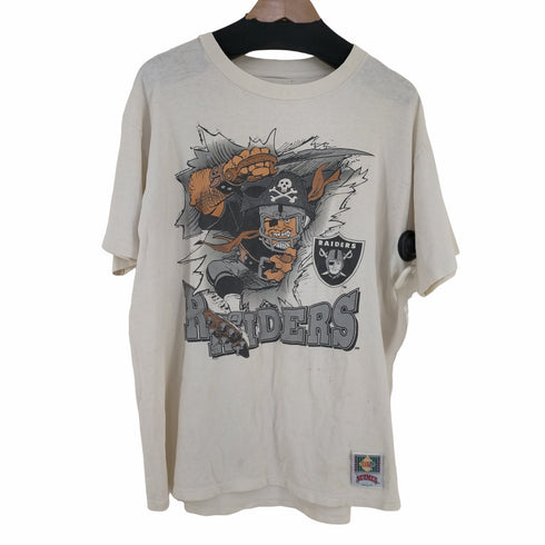 ナツメグ NUTMEG 90S USA製 ©1993 シングルステッチ RAIDERS プリントTシャツ メンズ